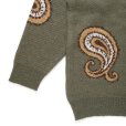 画像3: CHALLENGER/BIG PAISLEY C/N SWEATER（OLIVE）［ビッグペイズリーセーター-24秋冬］