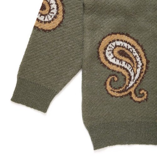 他の写真3: CHALLENGER/BIG PAISLEY C/N SWEATER（OLIVE）［ビッグペイズリーセーター-24秋冬］