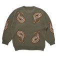 画像2: CHALLENGER/BIG PAISLEY CARDIGAN（OLIVE）［ビッグペイズリーカーディガン-24秋冬］ (2)