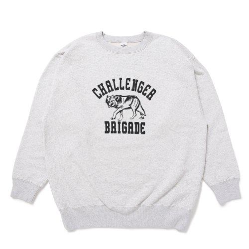 他の写真1: CHALLENGER/WOLF COLLEGE C/N SWEAT（GRAY）［クルーネックスウェット-24秋冬］