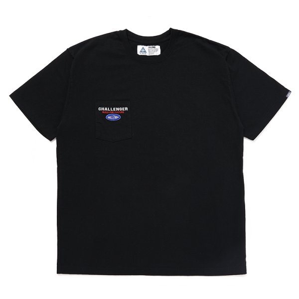 画像1: CHALLENGER/SAILOR LOGO POCKET TEE（BLACK）［刺繍ポケT-24秋冬］