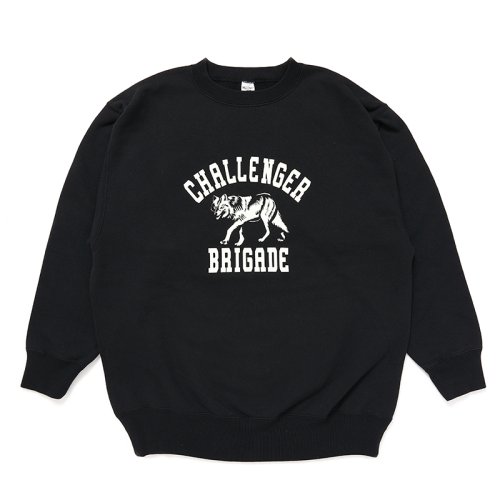 他の写真1: CHALLENGER/WOLF COLLEGE C/N SWEAT（BLACK）［クルーネックスウェット-24秋冬］