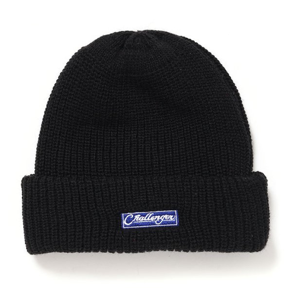 画像1: CHALLENGER/BAR LOGO KNIT CAP（BLACK）［バーロゴニットキャップ-24秋冬］