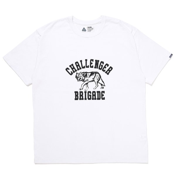 画像1: CHALLENGER/WOLF COLLEGE TEE（WHITE）［プリントT-24秋冬］