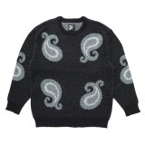 CHALLENGER/BIG PAISLEY C/N SWEATER（BLACK）［ビッグペイズリーセーター-24秋冬］