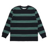 CHALLENGER/L/S CLASSIC BORDER TEE（BLACK/GREEN）［クラシックボーダー長袖T-24秋冬］