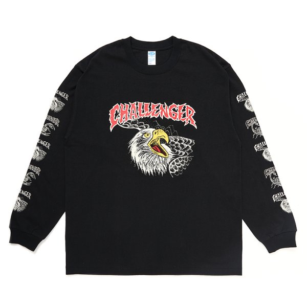 画像1: CHALLENGER/L/S EAGLE HEAD TEE（BLACK）［プリント長袖T-24秋冬］