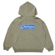 画像1: CHALLENGER/BAR LOGO ZIP HOODIE（KHAKI）［ジップフーディー-24秋冬］ (1)