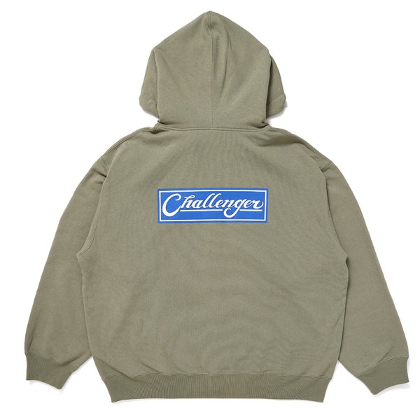 画像1: CHALLENGER/BAR LOGO ZIP HOODIE（KHAKI）［ジップフーディー-24秋冬］