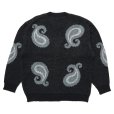 画像2: CHALLENGER/BIG PAISLEY CARDIGAN（BLACK）［ビッグペイズリーカーディガン-24秋冬］ (2)