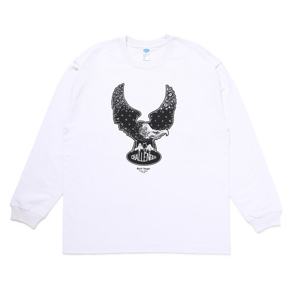 画像1: CHALLENGER/L/S OVAL EAGLE TEE（WHITE）［プリント長袖T-24秋冬］