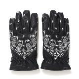 CHALLENGER/BANDANA LEATHER GLOVE（BLACK）［バンダナレザーグローブ-24秋冬］