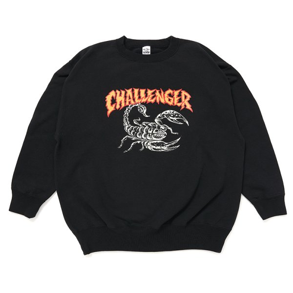 画像1: CHALLENGER/SCORPION C/N SWEAT（BLACK）［クルーネックスウェット-24秋冬］