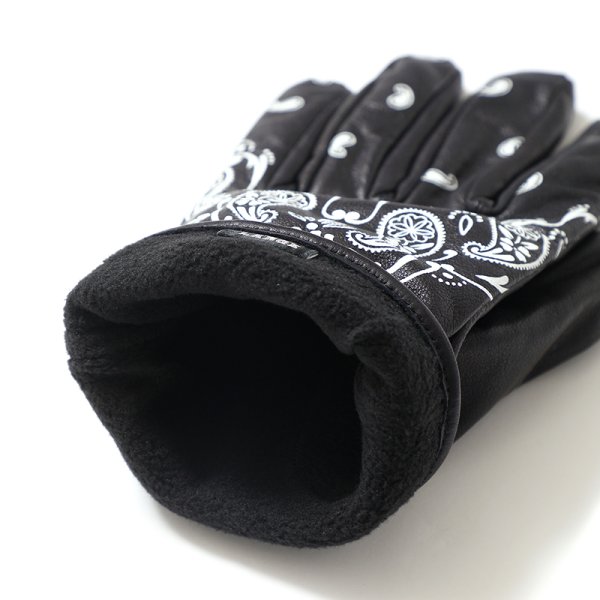 画像2: CHALLENGER/BANDANA LEATHER GLOVE（NAVY）［バンダナレザーグローブ-24秋冬］