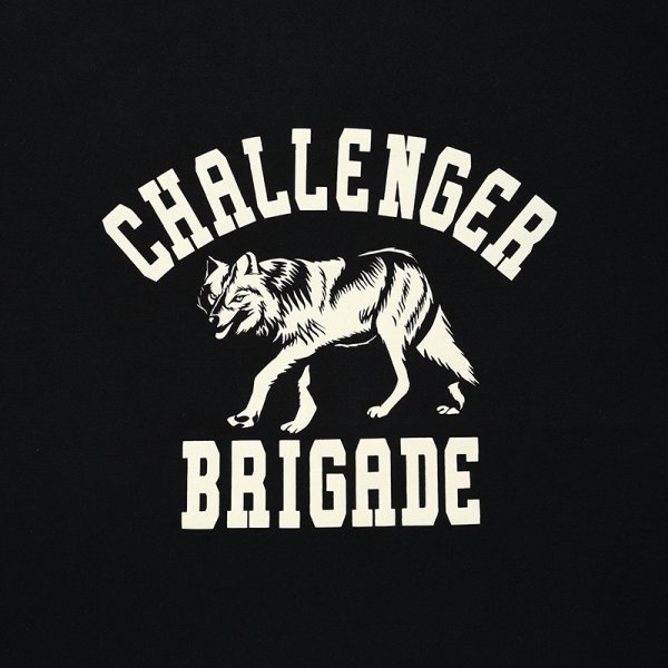 画像3: CHALLENGER/WOLF COLLEGE TEE（BLACK）［プリントT-24秋冬］