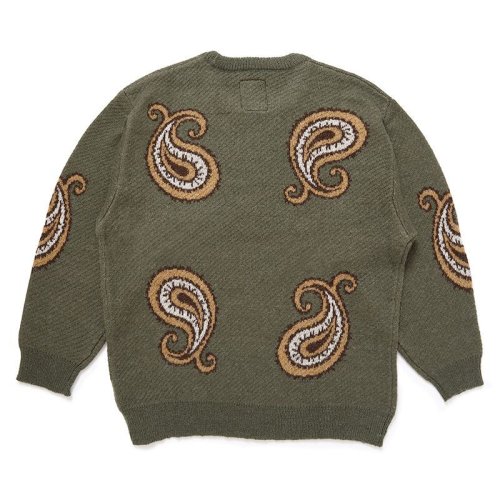 他の写真2: CHALLENGER/BIG PAISLEY C/N SWEATER（OLIVE）［ビッグペイズリーセーター-24秋冬］