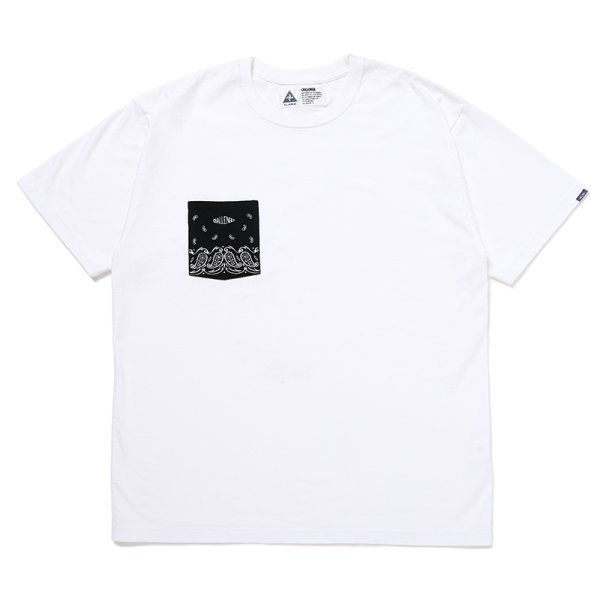 画像1: CHALLENGER/BANDANA POCKET TEE（WHITE）［刺繍ポケT-24秋冬］