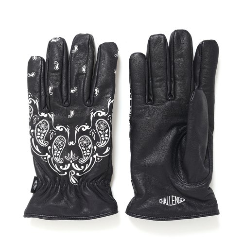 他の写真2: CHALLENGER/BANDANA LEATHER GLOVE（BLACK）［バンダナレザーグローブ-24秋冬］