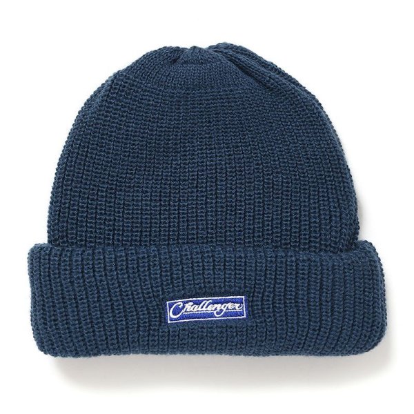 画像1: CHALLENGER/BAR LOGO KNIT CAP（DARK BLUE）［バーロゴニットキャップ-24秋冬］