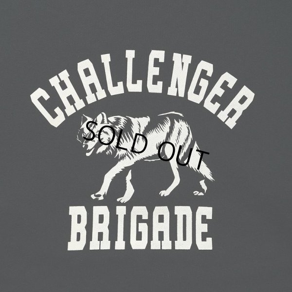 画像3: CHALLENGER/WOLF COLLEGE C/N SWEAT（BLACK）［クルーネックスウェット-24秋冬］