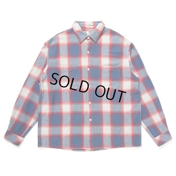 画像1: CHALLENGER/SHADOW PLAID SHIRT（BLUE/RED）［シャドウチェックシャツ-24秋冬］