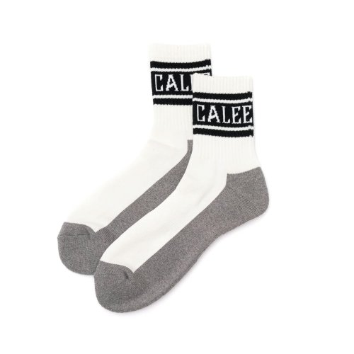 他の写真1: CALEE/JACQUARD PILE LINE SOCKS（WHITE/BLACK）［ラインソックス-24春夏］