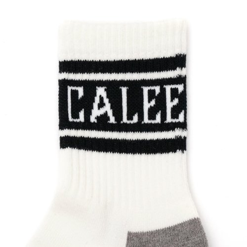 他の写真2: CALEE/JACQUARD PILE LINE SOCKS（WHITE/BLACK）［ラインソックス-24春夏］