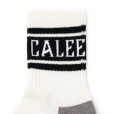 画像2: CALEE/JACQUARD PILE LINE SOCKS（WHITE/BLACK）［ラインソックス-24春夏］ (2)