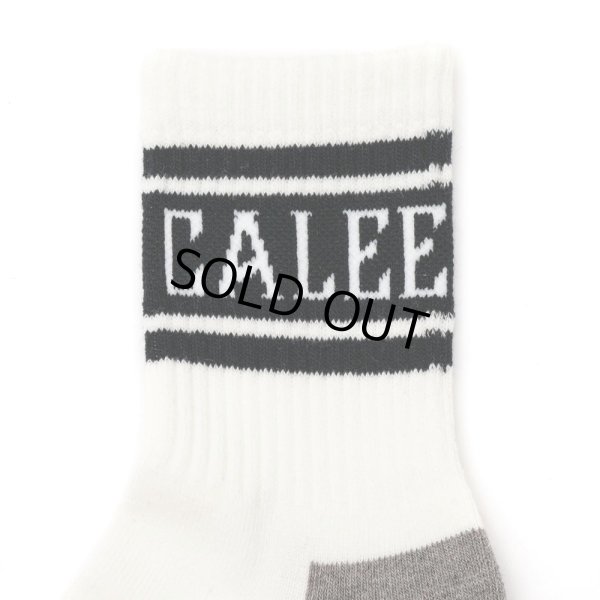 画像2: CALEE/JACQUARD PILE LINE SOCKS（WHITE/BLACK）［ラインソックス-24春夏］