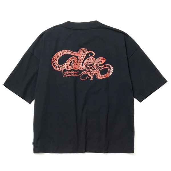 画像2: CALEE/× SHELTECH CL SNAKE LOGO DROP SHOULDER TEE（BLACK）［ドロップショルダーポケT-24春夏］