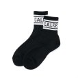 画像1: CALEE/JACQUARD PILE LINE SOCKS（BLACK/BLACK）［ラインソックス-24春夏］ (1)