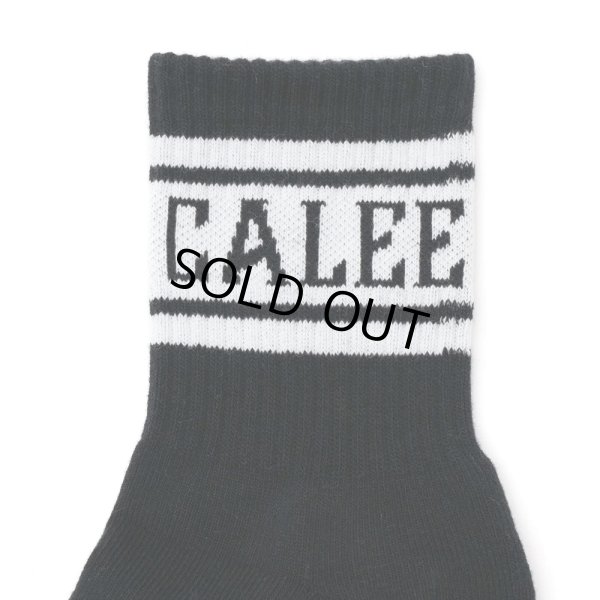 画像2: CALEE/JACQUARD PILE LINE SOCKS（BLACK/BLACK）［ラインソックス-24春夏］