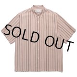 WACKO MARIA/STRIPED REGULAR COLLAR SHIRT（BROWN）［ストライプオープンカラーシャツ-24春夏］