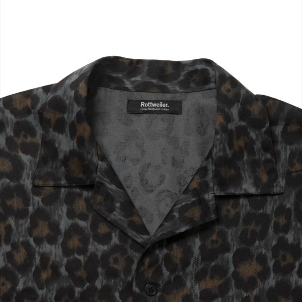 画像3: ROTTWEILER/R9 LEOPARD OPENCOLLAR SHIRT（GREEN）［レオパードオープンカラーシャツ-24秋冬］