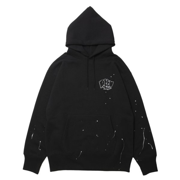 画像1: ROTTWEILER/RW PAINTED PARKA（BLACK）［ペイント加工パーカー-24秋冬］