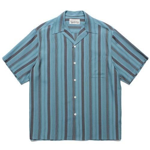 他の写真1: WACKO MARIA/STRIPED OPEN COLLAR SHIRT（BLUE）［ストライプオープンカラーシャツ-24春夏］