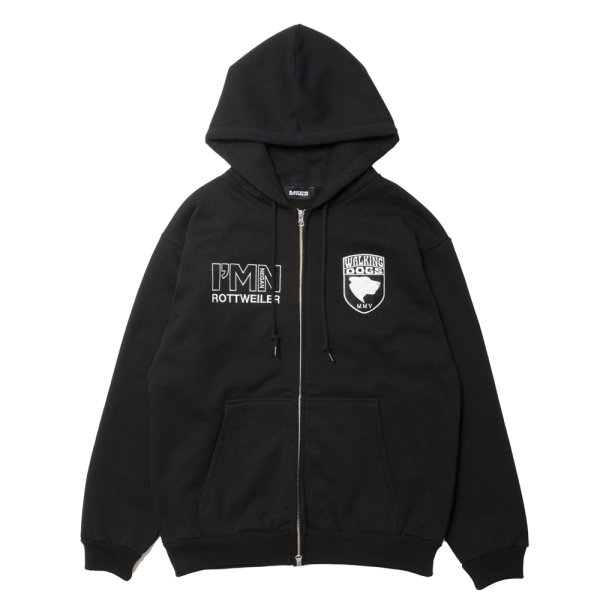 画像1: ROTTWEILER/WALKING DOG ZIP PARKA（BLACK）［ジップパーカー-24秋冬］