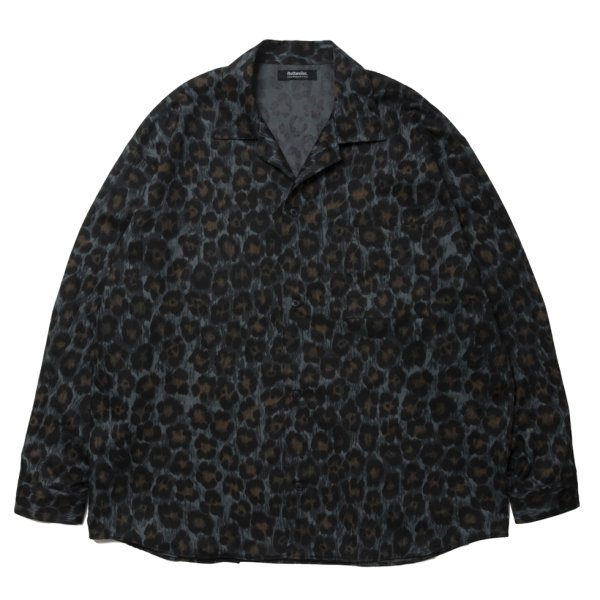 画像1: ROTTWEILER/R9 LEOPARD OPENCOLLAR SHIRT（GREEN）［レオパードオープンカラーシャツ-24秋冬］