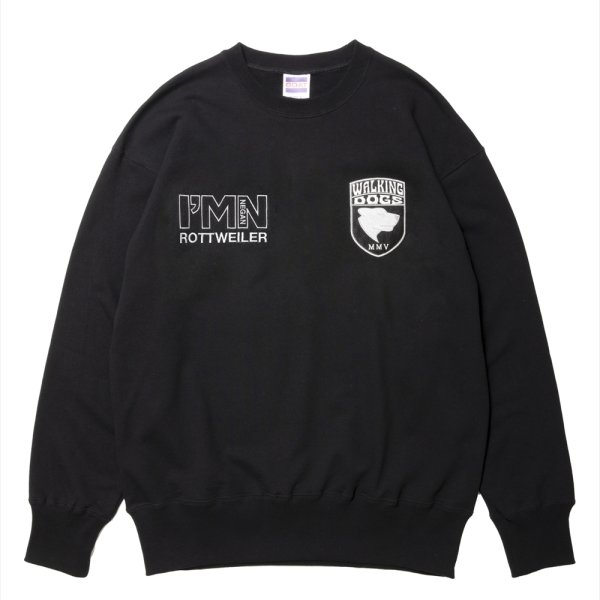 画像1: ROTTWEILER/WALKING DOG SWEATER（BLACK）［クルースウェット-24秋冬］