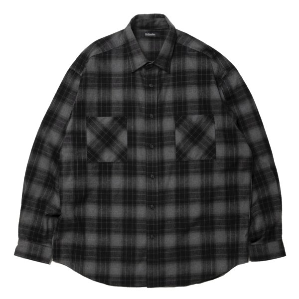 画像1: ROTTWEILER/R9 NEL CHECK SHIRT（BLACK）［ネルチェックシャツ-24秋冬］