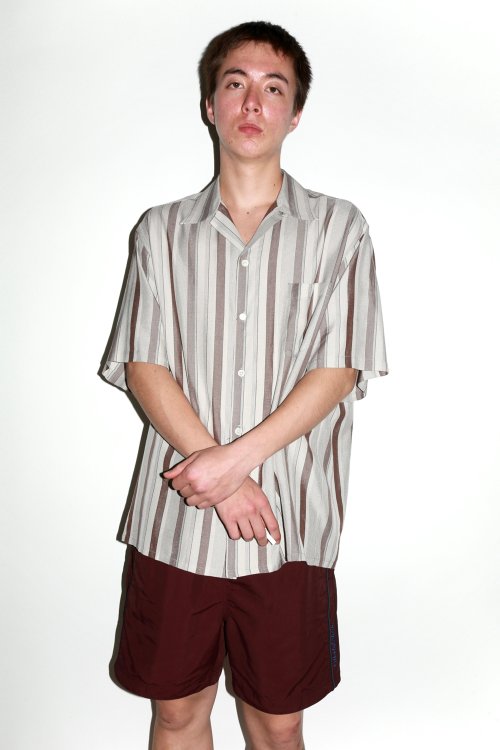 他の写真2: WACKO MARIA/STRIPED OPEN COLLAR SHIRT（GRAY）［ストライプオープンカラーシャツ-24春夏］