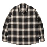 ROTTWEILER/R9 OMBRE OPENCOLLAR SHIRT（BLACK）［オンブレオープンカラーシャツ-24秋冬］