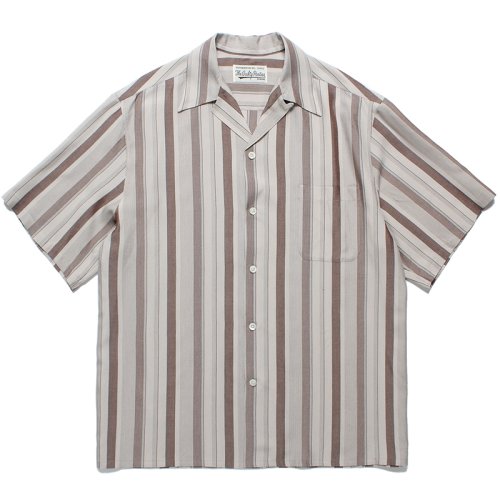 他の写真1: WACKO MARIA/STRIPED OPEN COLLAR SHIRT（GRAY）［ストライプオープンカラーシャツ-24春夏］