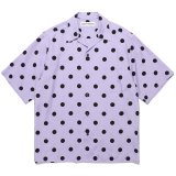WACKO MARIA/DOTS OPEN COLLAR SHIRT（PURPLE）［ドットオープンカラーシャツ-24春夏］