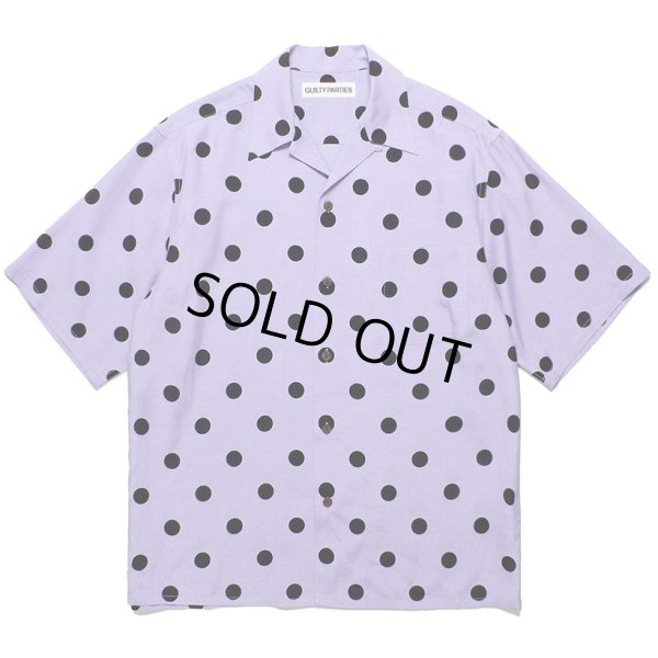 画像1: WACKO MARIA/DOTS OPEN COLLAR SHIRT（PURPLE）［ドットオープンカラーシャツ-24春夏］