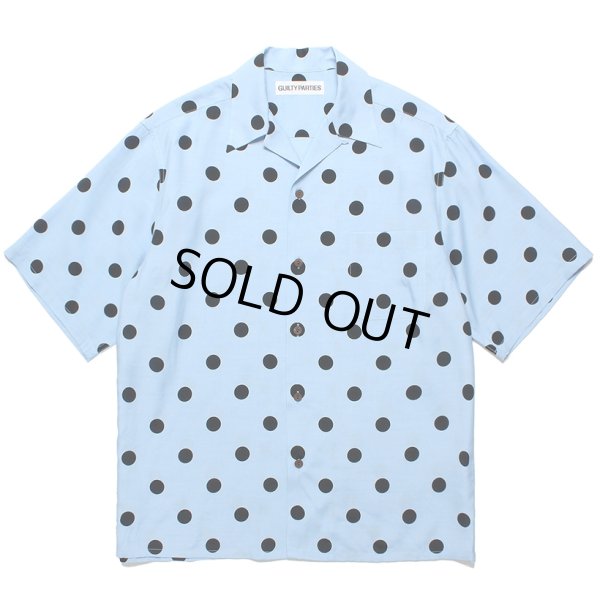 画像1: WACKO MARIA/DOTS OPEN COLLAR SHIRT（BLUE）［ドットオープンカラーシャツ-24春夏］