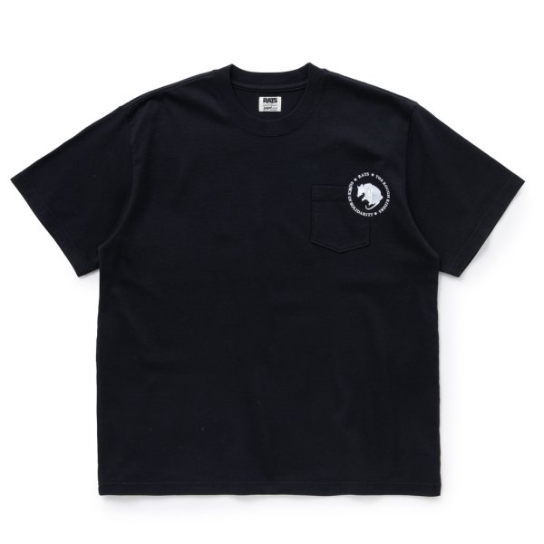 画像1: RATS/CIRCLE POCKET TEE（BLACK）［プリントポケT-24春夏］