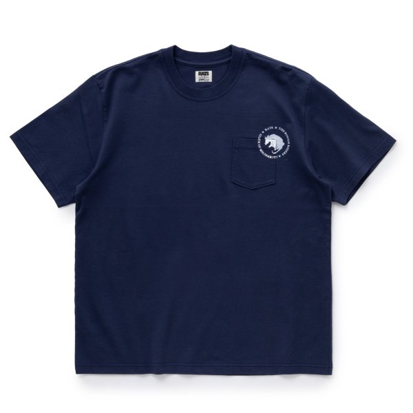 画像1: RATS/CIRCLE POCKET TEE（NAVY）［プリントポケT-24春夏］