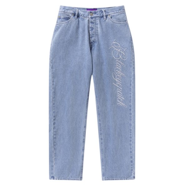 画像1: BlackEyePatch/CHAIN STITCHED SCRIPT LOGO BAGGY JEANS（LIGHT BLUE）