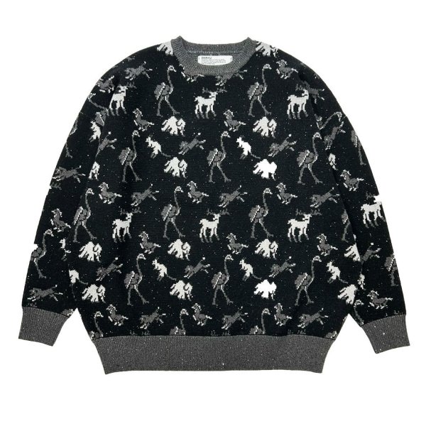 画像1: DAIRIKU/"ZOO" Oversized Pullover Knit（Black）［オーバーサイズニット-24秋冬］